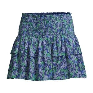 Ramy Brook Blue and Green Floral Mini Skirt size large